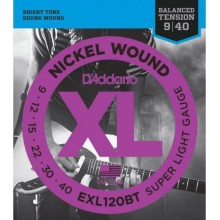 Струни для електрогітари D'Addario EXL120BT Nickel Wound Balanced Tension Super Light Electric Strings 9/40