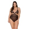 Боді Passion Amberly Body 6XL/7XL black, асиметричний крій, мереживний ліф, золота нитка в інтернет супермаркеті PbayMarket!