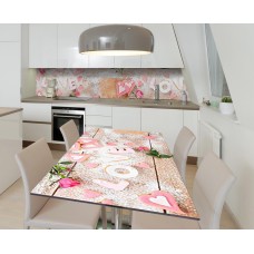 Наклейка 3Д вінілова на стіл Zatarga «Солодке кохання» 650х1200 мм для будинків, квартир, столів, кав'ярень