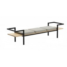 Банкетка - пуф для передпокою в стилі Loft NS-121 500x1600x450 мм Черный