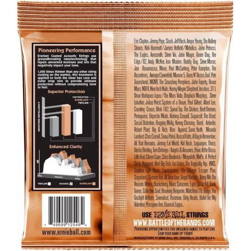 Струни для акустичної гітари 6 шт Ernie Ball 2546 Everlast Medium Phosphor Bronze Acoustic 12/54 Струни для акустичної гітари 6 шт Ernie Ball 2546 Everlast Medium Phosphor Bronze Acoustic 12/54