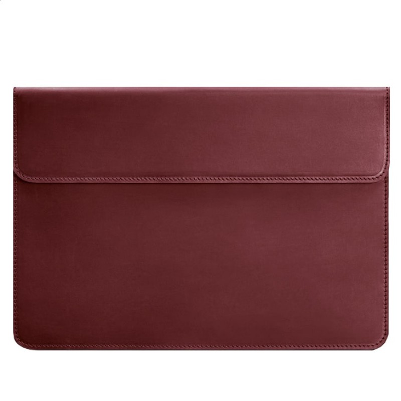 Шкіряний чохол-конверт на магнітах для MacBook 15 дюйм Бордовий Crazy Horse BlankNote