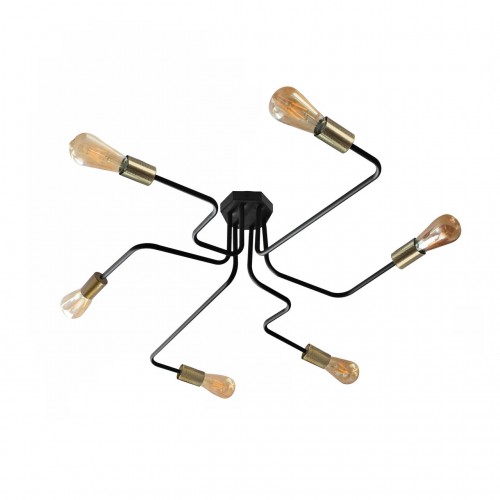 Люстра-павук MSK Electric Maze з бронзовими патронами NL 10084/6 BK+BN Люстра-павук MSK Electric Maze з бронзовими патронами NL 10084/6 BK+BN