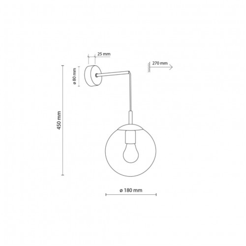 Бра TK Lighting Esme 18x45 см Чорний (TK5389) Бра TK Lighting Esme 18x45 см Чорний (TK5389)