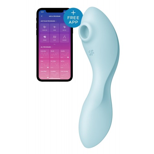 Вакуумний смарт-стимулятор із вібрацією Satisfyer Curvy Trinity 5 (Blue), керування зі смартфона в інтернет супермаркеті PbayMarket!