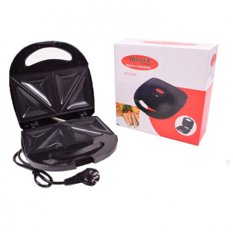 Сендвичница бутербродниця Wimpex WX-1049 750W Black