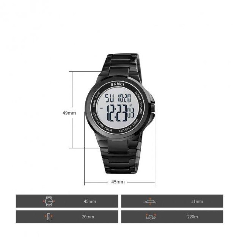 Чоловічий наручний годинник Skmei 1712 Чорний