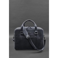 Шкіряна сумка для ноутбука та документів синя Crazy Horse BlankNote