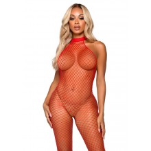 Бодістокінг Leg Avenue Racer neck bodystocking Red