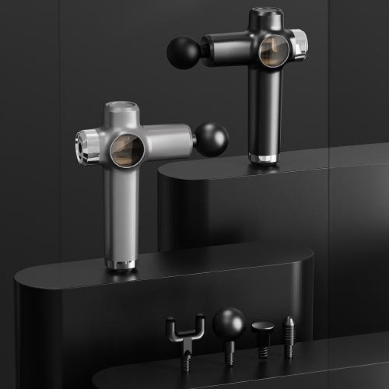 Ручний акумуляторний масажний пістолет масажер для тіла Inspire KH-560 1800 мАг Rose