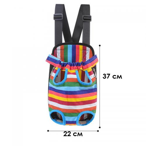 Рюкзак-кенгуру для тварин No Brand DT834 Rainbow M перенесення котам собакам Рюкзак-кенгуру для тварин No Brand DT834 Rainbow M перенесення котам собакам