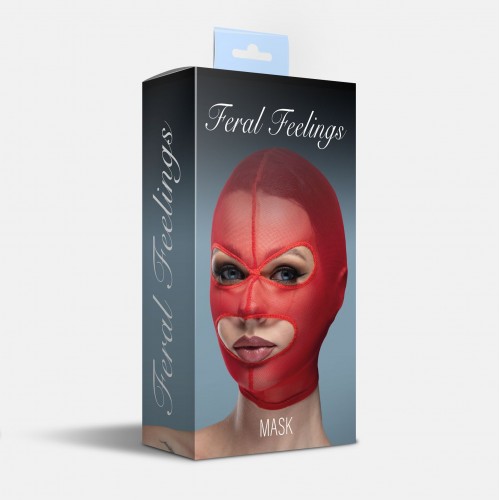 Маска сітка з відкритим ротом та очима Feral Feelings - Mask Red в інтернет супермаркеті PbayMarket!