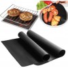 Тефлоновий килимок для гриля No Brand BBQ grill sheet з антипригарним покриттям 33x40 см Чорний (2104618536)