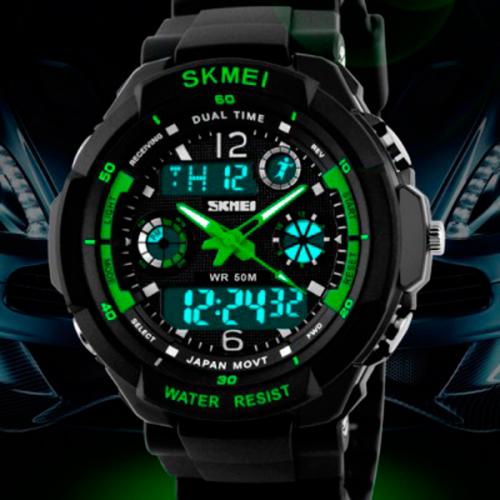 Наручний годинник чоловічий Skmei S-Shock Green 0931 Чорний (077) Наручний годинник чоловічий Skmei S-Shock Green 0931 Чорний (077)