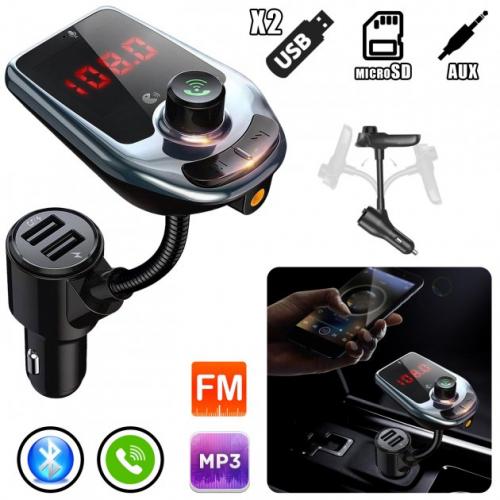 Фм-трансмітер автомобільний Auto Parts LED5 2 x USB DL 97044 Black