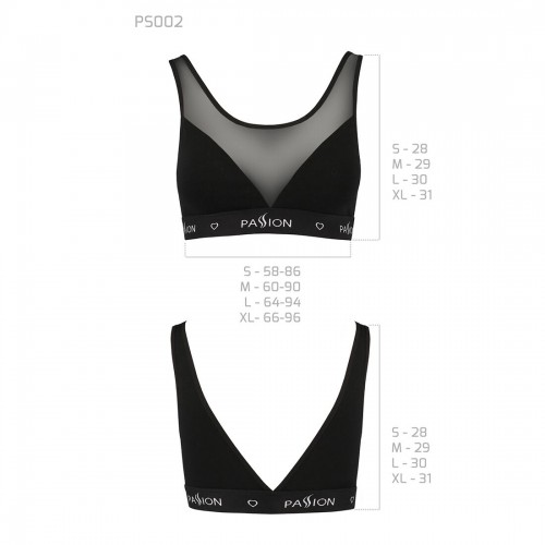 Топ з прозорою вставкою Passion PS002 TOP black, size S в інтернет супермаркеті PbayMarket!