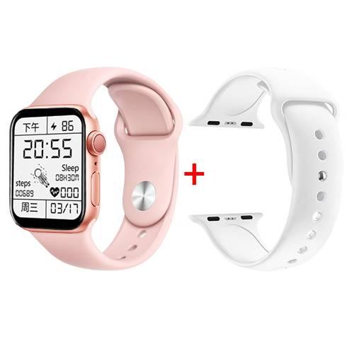Розумний смарт годинник з двома браслетами Smart Watch SWZ32 PRO голосовий виклик функції фітнес трекера вимірювання температури тіла та пульсометр Pink