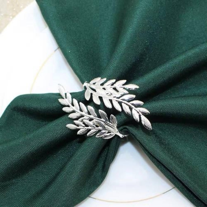 Набір кілець для серветок Світ текстилю Листя Silver Сріблястий 6 шт