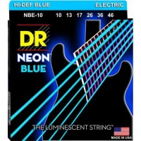 Струни для електрогітари 6 шт DR NBE-10 Hi-Def Neon Blue K3 Coated Medium Electric Guitar Strings 10/46 Струни для електрогітари 6 шт DR NBE-10 Hi-Def Neon Blue K3 Coated Medium Electric Guitar Strings 10/46