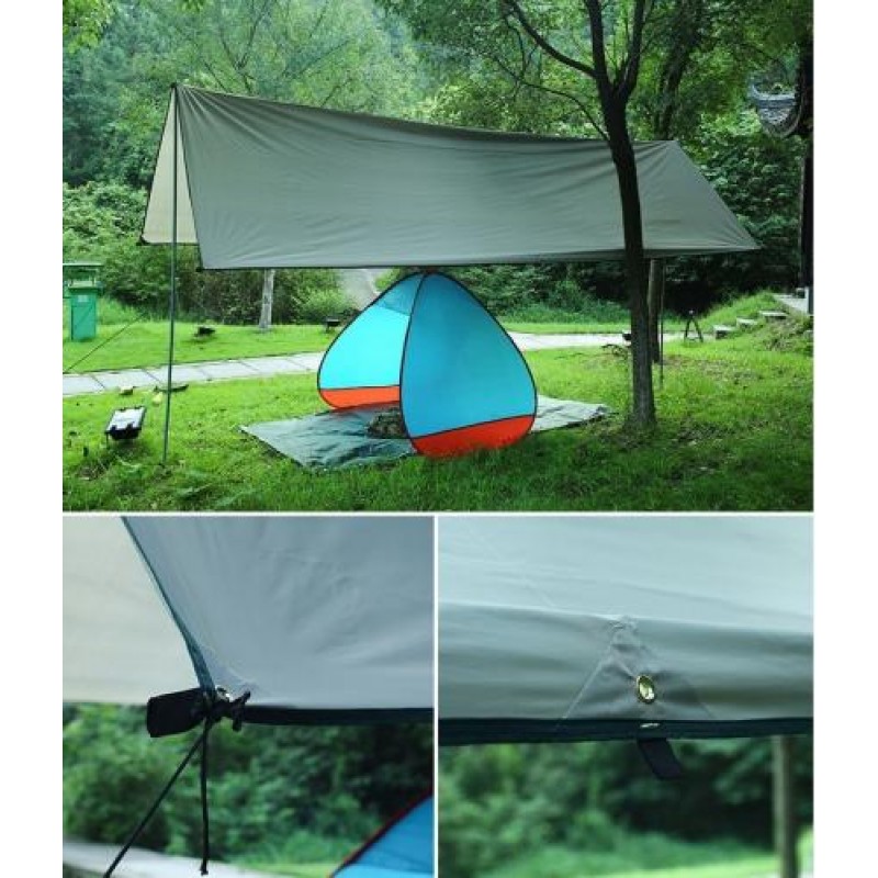 Тент туристичний із стійками Водонепроникний S Bluefield 3Х5 метра Світлий хакі (55-050465)