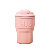 Термочашка з трубочкою YIWU Chiobbe 450 мл Рожевий (HP-14-18P)