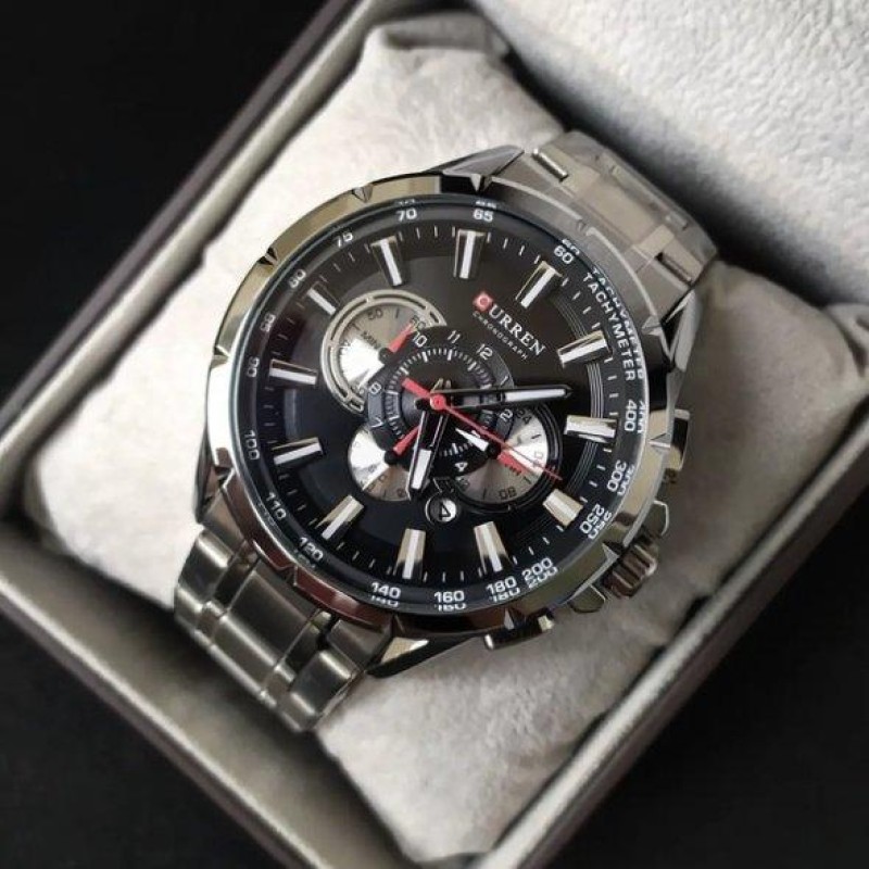 Водостійкий кварцовий годинник Curren Rodos silver