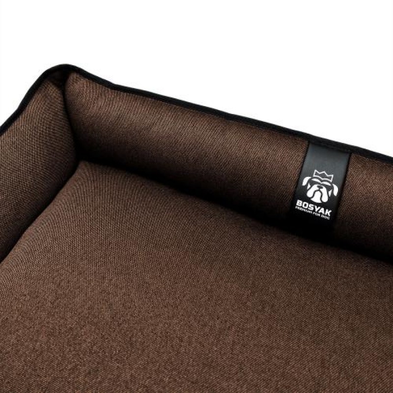 Лежак ліжко для собак всіх порід EGO Bosyak Рогожка L 90x75 Коричневий (спальне місце для великих собак)