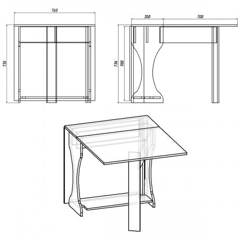 Стіл книжка Компанит 4 Вільха Стіл книжка Компанит 4 Вільха