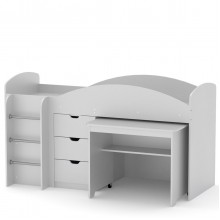 Двоярусне ліжко з викочуванням Компаніт Універсал альба (білий)