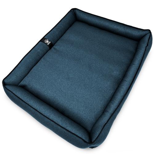 Лежак ліжко для собак всіх порід EGO Bosyak Рогожка 2XL 115x95 Синій (спальне місце для великих собак)