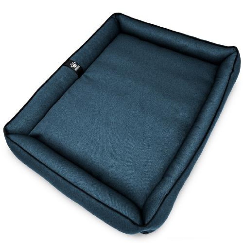 Лежак ліжко для собак всіх порід EGO Bosyak Рогожка 2XL 115x95 Синій (спальне місце для великих собак)