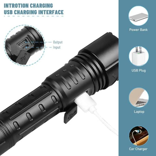 Ручний ліхтар Police BL-717B-P99 zoom Type-C Power bank 26650 3хААА 5 режимів