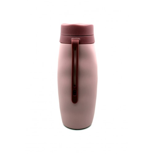 Складана пляшка для води та напоїв Silicone Bottle 600 мл Рожева (500013)
