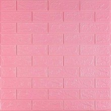 3D панель самоклеюча цегла Рожевий 700х770х3мм (004-3) Sticker Wall SW-00000231