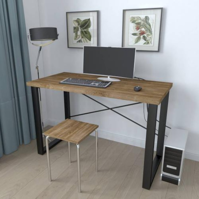 Письмовий стіл Ferrum-decor Драйв 750x1200x600 Чорний метал ДСП Дуб Артізан 32 мм (DRA153)