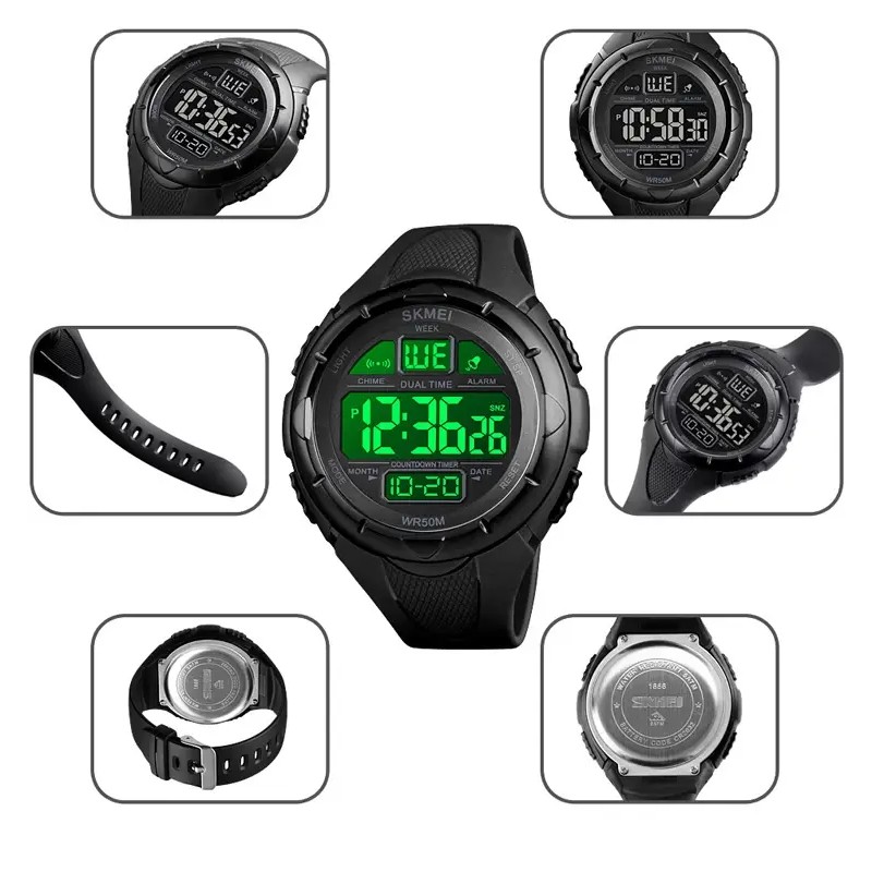 Чоловічий спортивний годинник Skmei 1656 Чорний