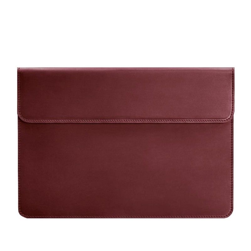 Шкіряний чохол-конверт на магнітах для MacBook 14 Бордовий Crazy Horse BlankNote