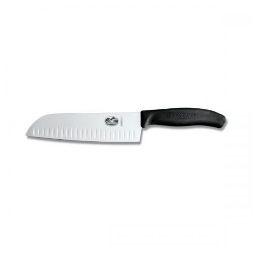 Кухонний ніж Victorinox SwissClassic Santoku з повітряними кишенями 170 мм у блістері Чорний (6.8523.17B) Кухонний ніж Victorinox SwissClassic Santoku з повітряними кишенями 170 мм у блістері Чорний (6.8523.17B)