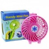 Вентилятор акумуляторний міні з ручкою USB діаметр 10см Handy Mini Fan рожевий в інтернет супермаркеті PbayMarket!