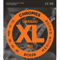 Струни для електрогітари 6 шт D'Addario ECG26 Chromes Flat Wound Medium Electric Strings 13/56 Струни для електрогітари 6 шт D'Addario ECG26 Chromes Flat Wound Medium Electric Strings 13/56