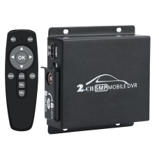 Мобільний AHD відеореєстратор на 2 камери Pomiacam HD DVR для таксі, автобусів, вантажівок, 5 Мп, Quad HD, SD до 128 Гб, пульт ДУ