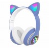 Бездротові Bluetooth навушники з вушками Cat Ear VZV-23M/7805 LED Сині в інтернет супермаркеті PbayMarket!