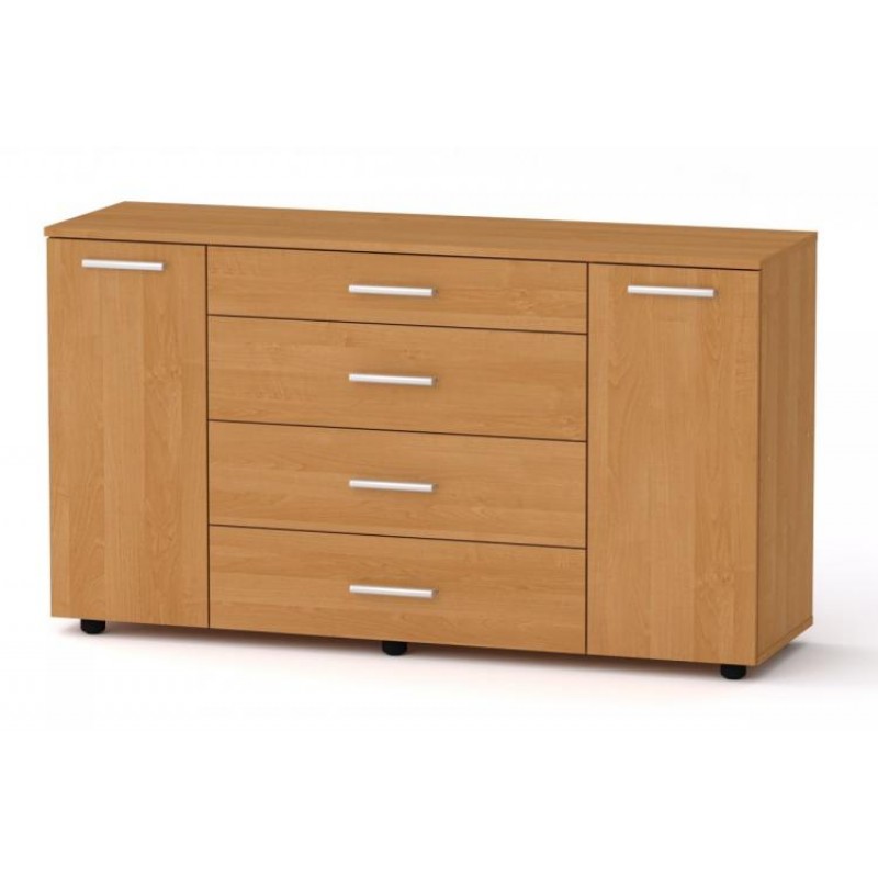 Комод для речей Компанит 1-3-2 130х38х73 см вільха