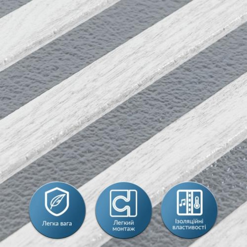 Панель-рейка Sticker Wall 665x665x5 мм Біло-сірий (D) SW-00002531