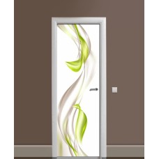 Наклейка на двері Zatarga «Зелений серпанок» 650х2000 мм вінілова 3Д наклейка декор самоклеюча