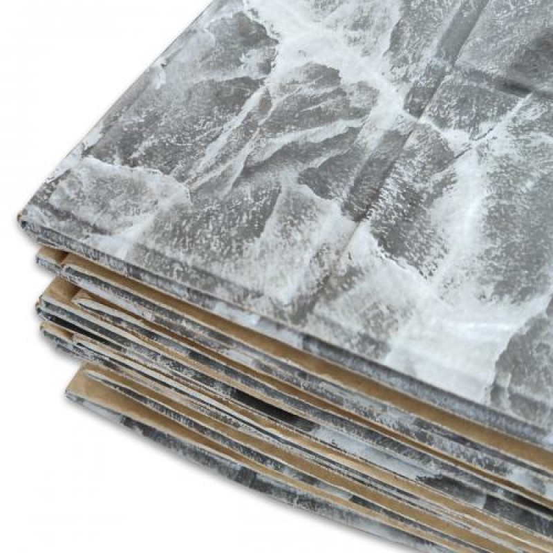 Самоклеюча декоративна 3D панель під цеглу чорний мармур у рулоні 20 м 3D Loft 20000x700x3мм