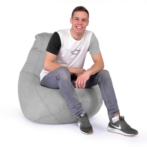 Крісло Мішок Груша Замша 120х85 Студія Комфорту Розмір Стандарт сірий