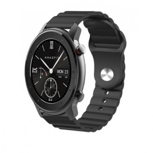 Ремінець BeWatch для Amazfit BIP | Bip Lite | Bip U/Pro/Mini | GTS | GTS 2(E) | GTR 42mm силіконовий 20мм Wave Чорний (1010701) Ремінець BeWatch для Amazfit BIP | Bip Lite | Bip U/Pro/Mini | GTS | GTS 2(E) | GTR 42mm силіконовий 20мм Wave Чорний (1010701)