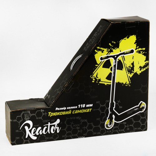 Самокат трюковий пеги алюмінієвий диск та дека колеса Best Scooter Reactor HIC-система PU Black and yellow (112771)