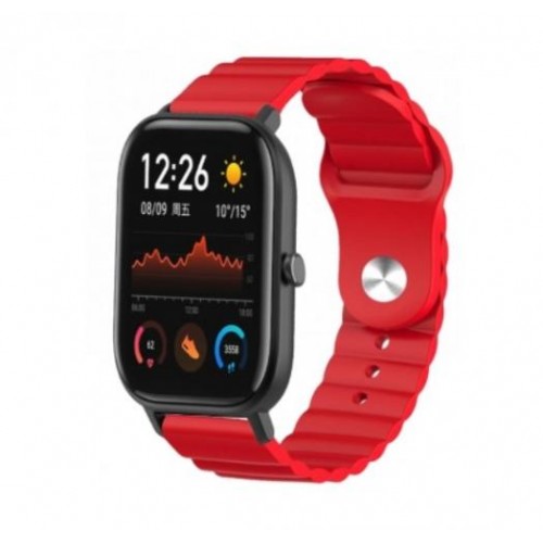 Ремінець BeWatch для Amazfit BIP | Bip Lite | Bip U/Pro/Mini | GTS | GTS 2(E) | GTR 42mm силіконовий 20мм Wave Червоний (1010704) Ремінець BeWatch для Amazfit BIP | Bip Lite | Bip U/Pro/Mini | GTS | GTS 2(E) | GTR 42mm силіконовий 20мм Wave Червоний (1010704)